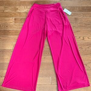 Sympli Wide Leg Lounge Pants in Bright Pink